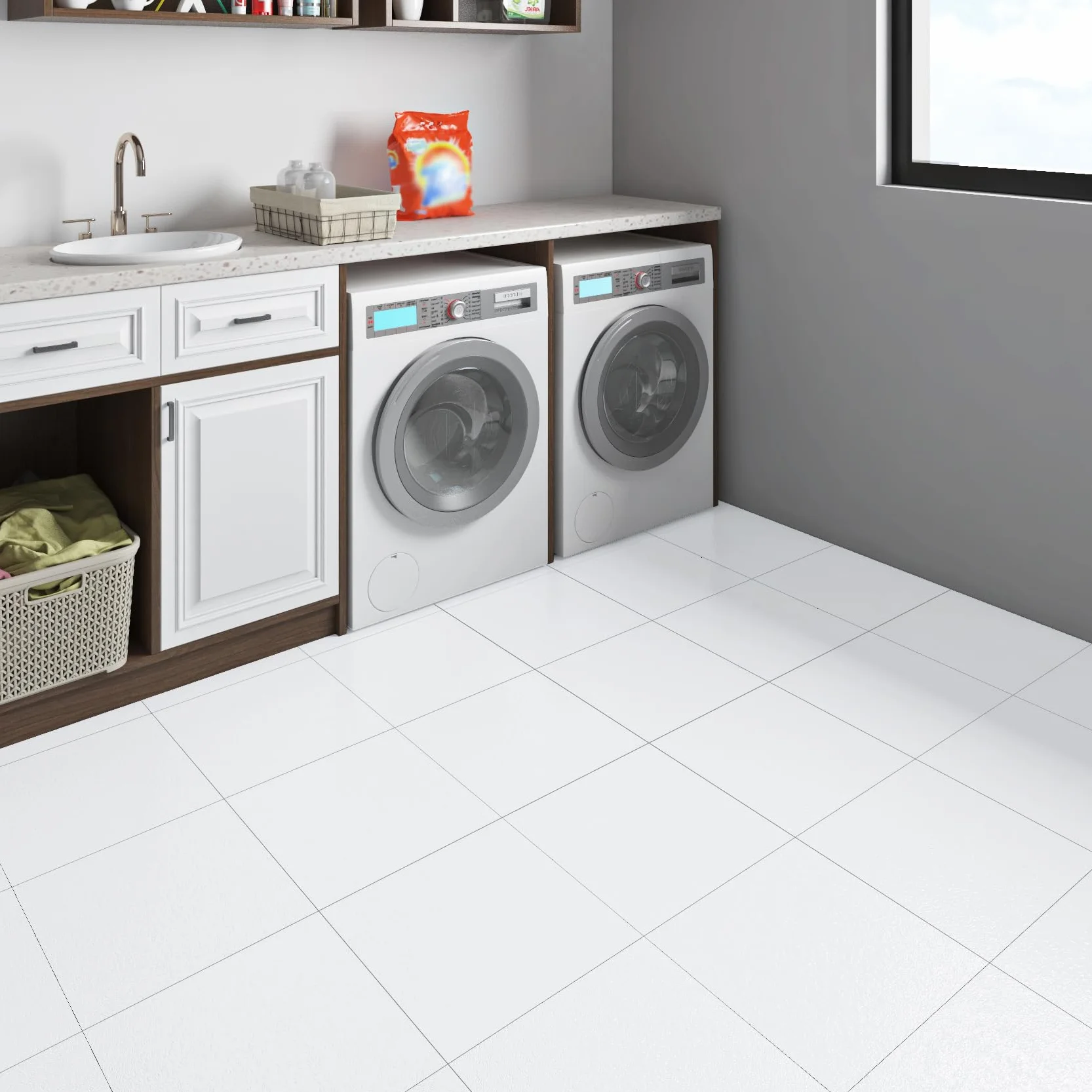 Livelynine Vinilo Adhesivo Suelo Baño Color Blanco 30x30CM Lavable Suelo Vinilo Autoadhesivo Cocina 32-Baldosas Vinilos Suelos Autoadhesivo Salon Habitacion Baldosas Adhesivas Suelos Pasillo Lavadero