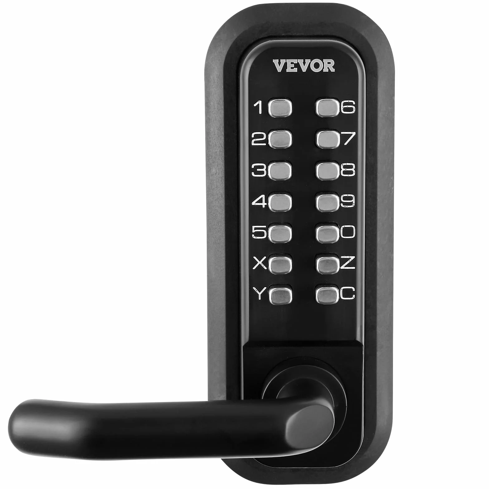 VEVOR Cerradura de Puerta Mecánica sin Llave Cerradura Codificada de Aleación de Zinc Teclado de 14 Teclas Manija de Puerta de Entrada Exterior Izquierda y Derecha para Puertas Espesor 35-65 mm