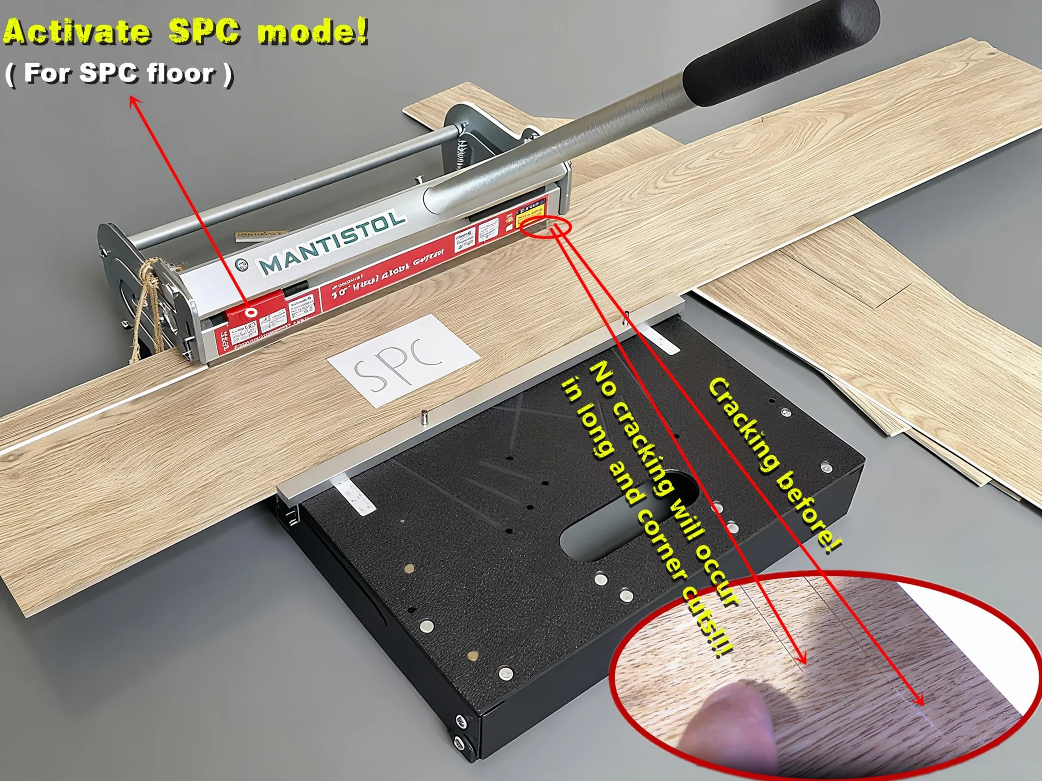 Cortador de suelo de vinilo de núcleo rígido Pro NLVT-330 de 33 cm actualizado para SPC, LVP, LVT, VCT, WPC, RVP, PVC y tablones de vinilo, ¡corta hasta 9 mm de grosor!