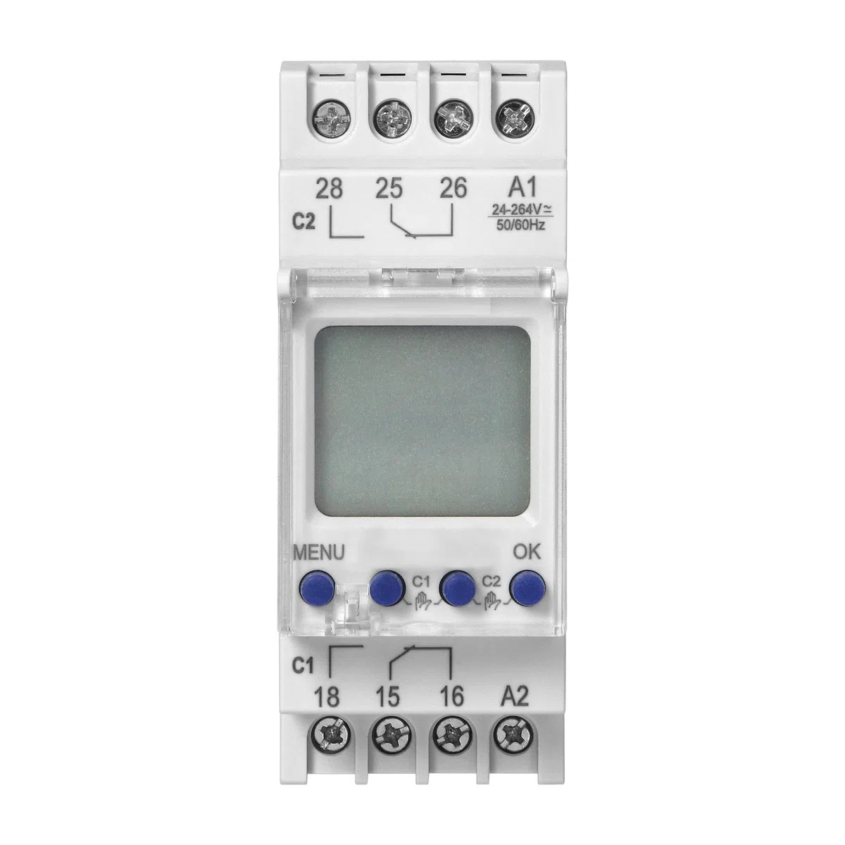 Temporizador digital LCD astronómico TH-35, 2 canales, 100 programas, 24 V, 230 V