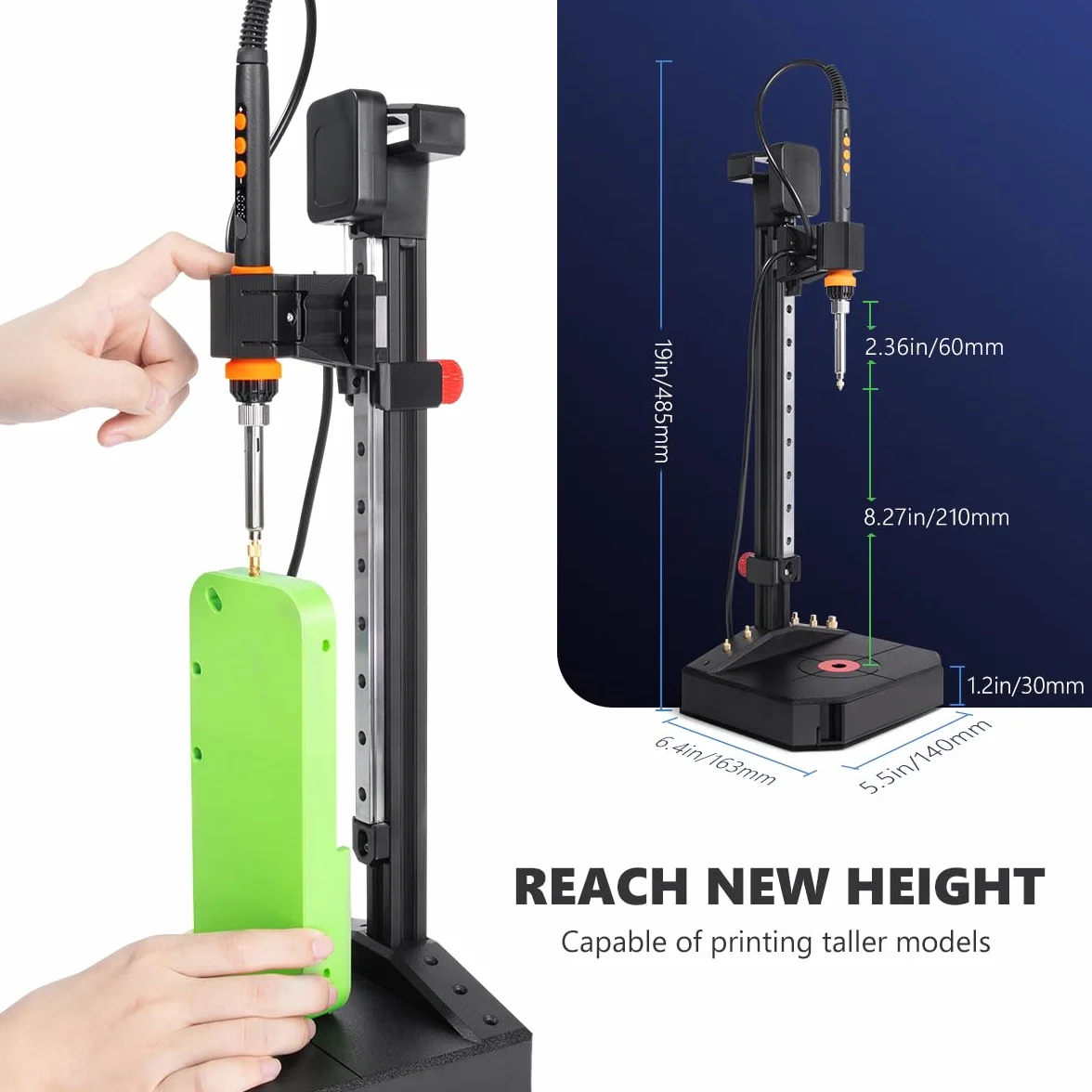 Máquina de prensado de calor vertical, prensa termoestable con soldador de 90 W, punta Heatset M2-M8, insertos de rosca de latón 30 M3 para piezas de impresión 3D, kit de prensa de inserción