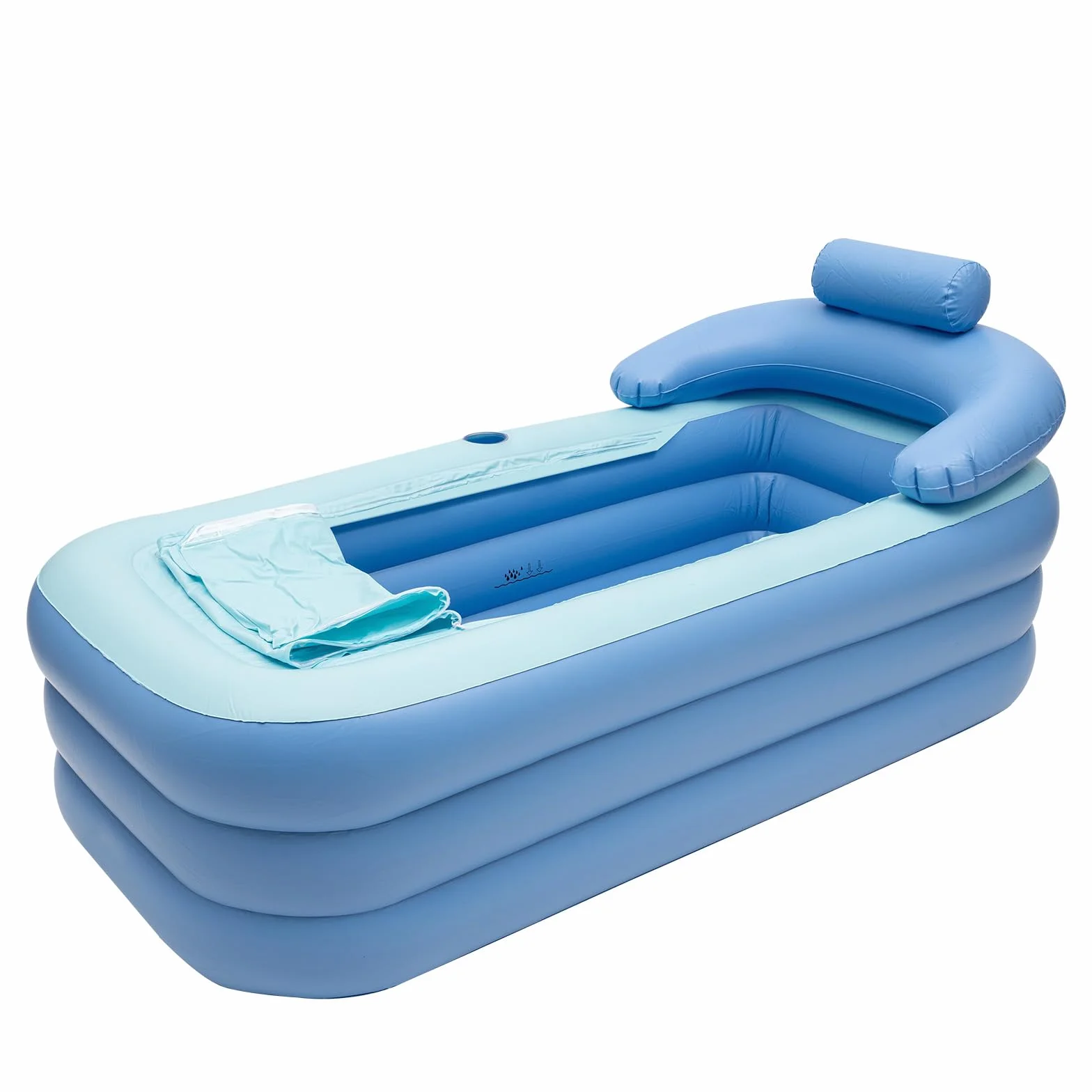 Bañera plegable TanjcXliu azul rectangular moderna para ducha con hidromasaje inflable para adultos