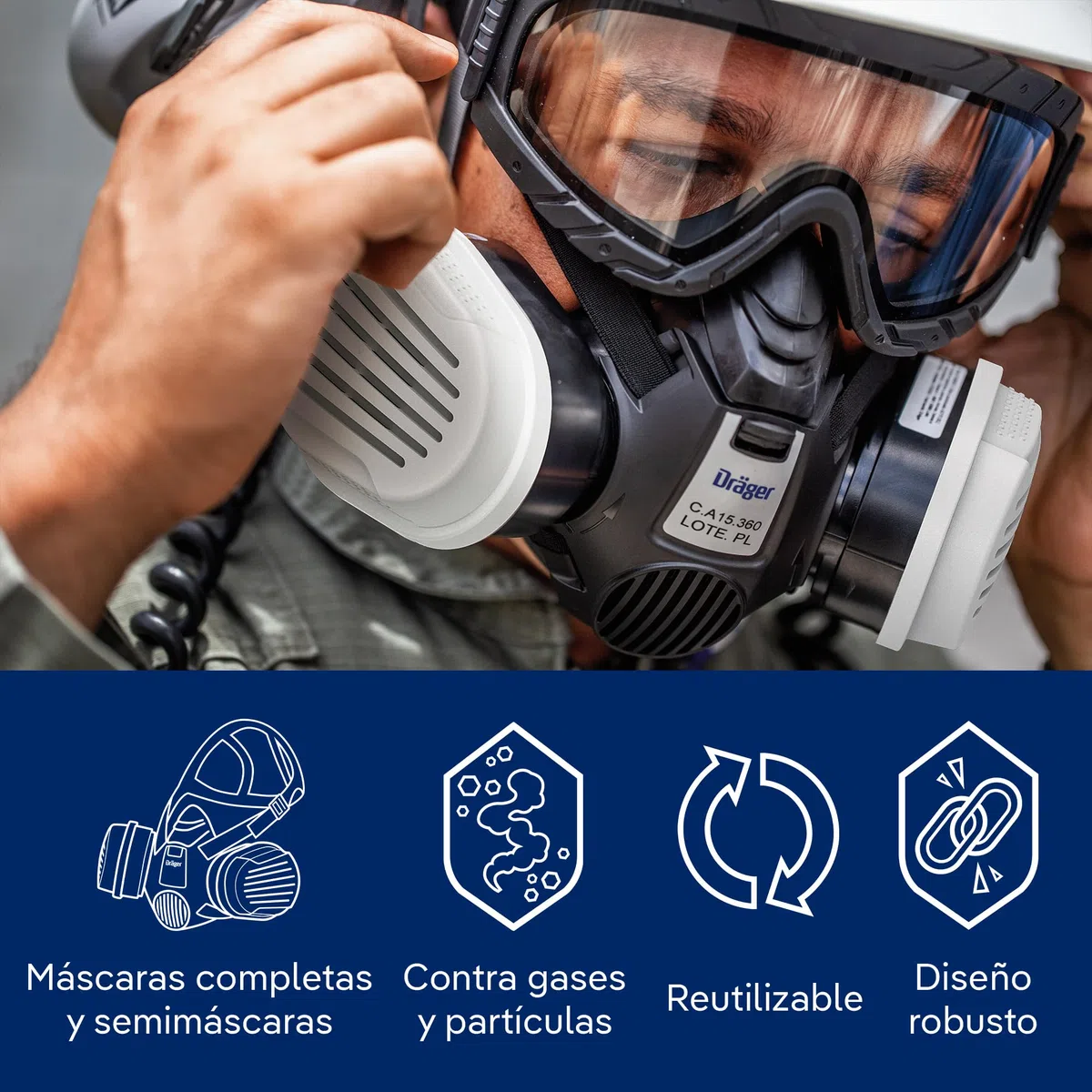 Dräger filtros X-plore A1B1E1K1 HG P3 R D | 6 filtros de protección respiratoria química Frente a vapores | Compatible con Las máscaras Dräger 3300/3500/5500
