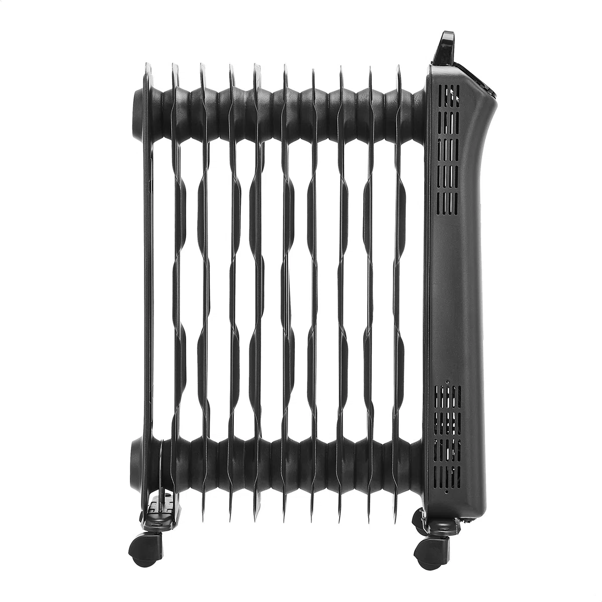 Amazon Basics - Radiador portátil de aceite, con control digital, 11 aletas ondulantes y control remoto, 2500 W, color negro