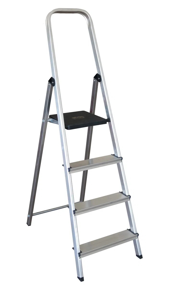 KTL - Escalera de Tijera K-OFFICE (4 Escalones, Aluminio, Plegable, 279 cm de altura)