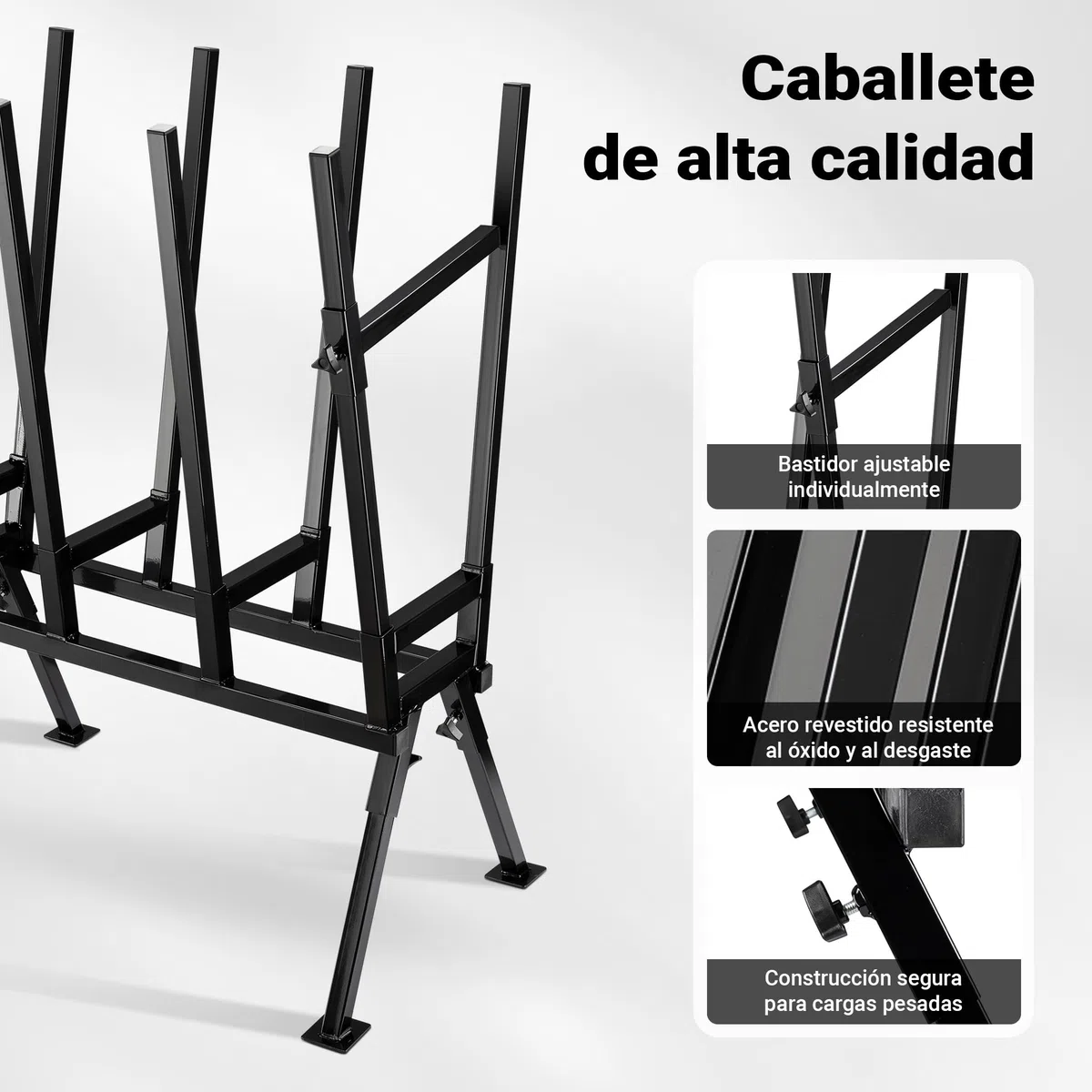 WilTec Caballete de aserrado soporte para cortar leña con motosierra 400 kg troncos serrrar madera sierra