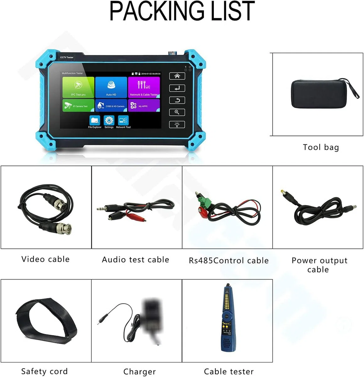 Probador de CCTV Monitor Pantalla táctil de 5 pulgadas IP AHD TVI CVI Probador Prueba de cámara analógica