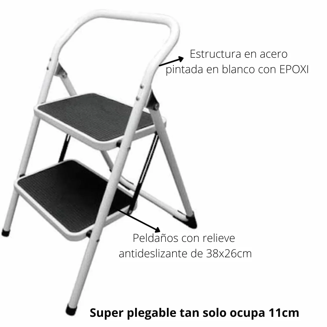 Homelux 411756 Taburete Acero 4 Peldaños, Plegable