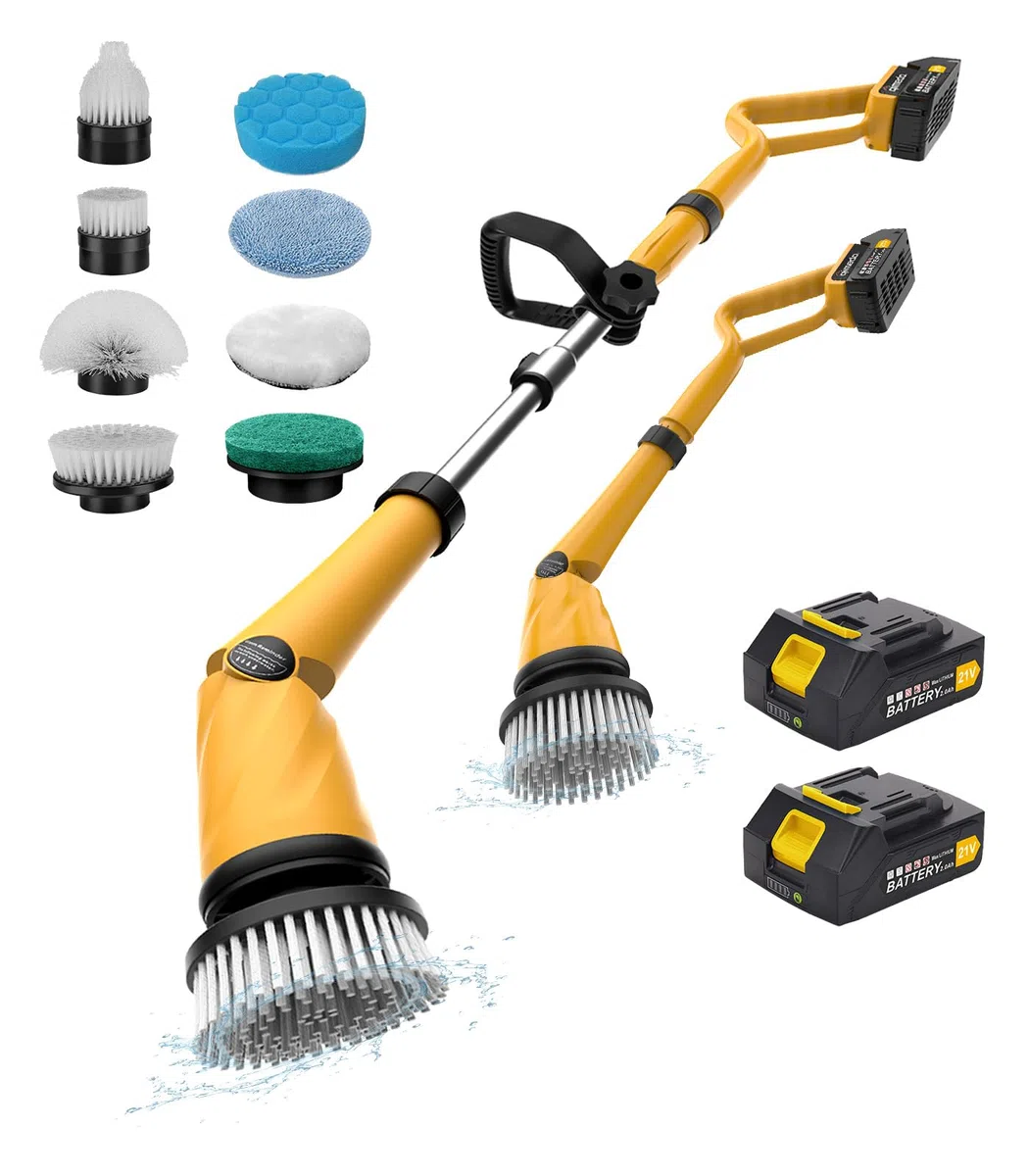 Qimedo Scrubber eléctrico 1500 RPM Power Scrubber con batería Recargable Cepillo de Limpieza eléctrico con 8 Cabezales Intercambiables para Ducha, baño, Suelo y Fregadero