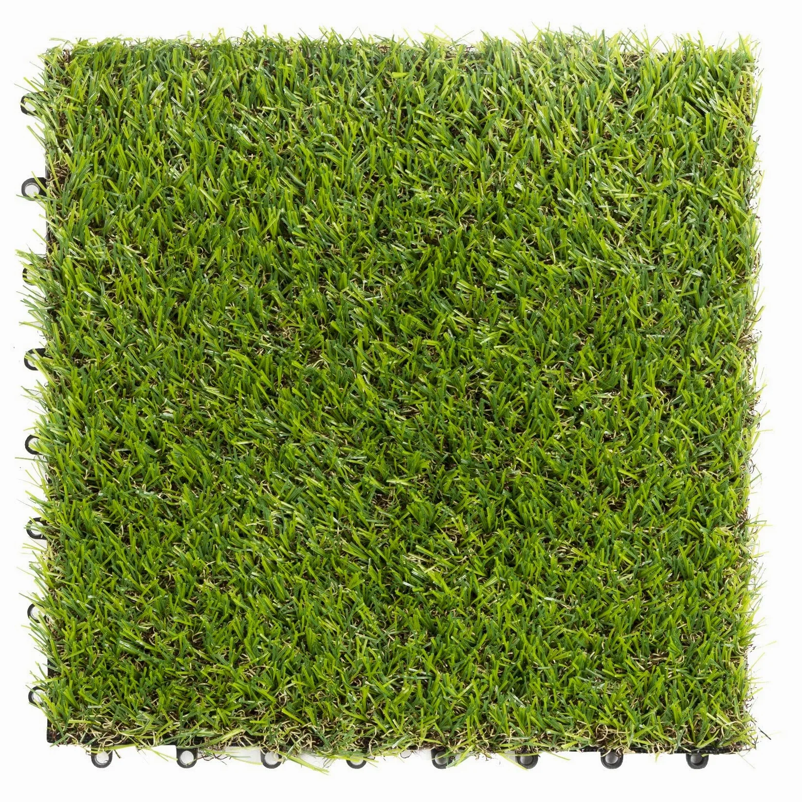 Floordirekt Azulejos de césped de 30 x 30 cm, 2 m² = 22 baldosas para terraza, balcones – Suelo para balcón y terraza – resistente a la intemperie con función de drenaje | hierba