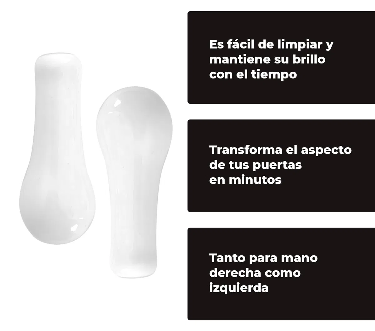 ARCO · Set de 2 Recambios de Porcelana para Manillas de Puerta - Renueva tus Manillas Fácilmente