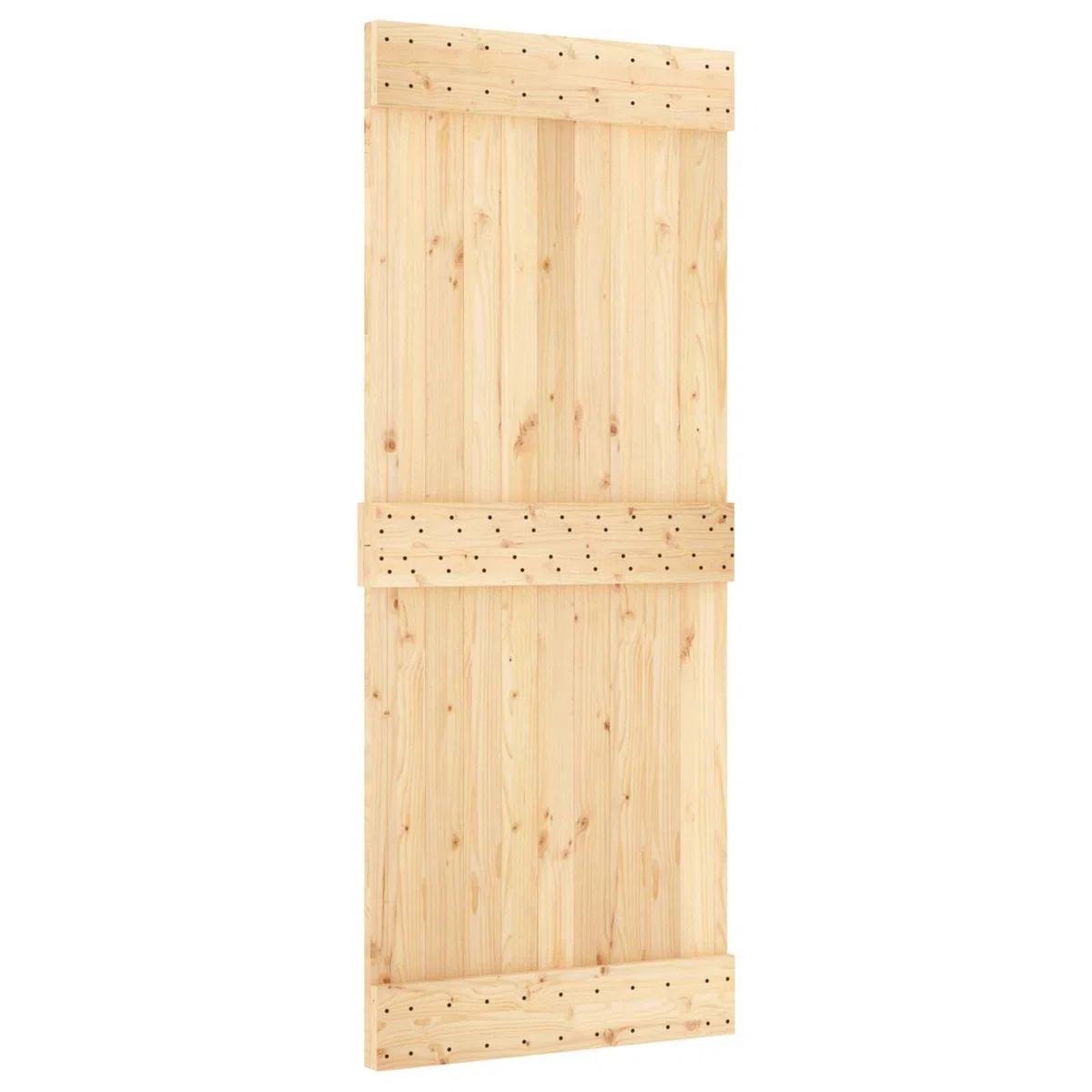vidaXL Puerta Narvik Natural 85 x 210 cm Madera de Pino Sólido, Puerta Rectangular Moderna, Interior de Pino, Ahorra Espacio, Separador Contemporáneo de Habitaciones, Diseño Funcional