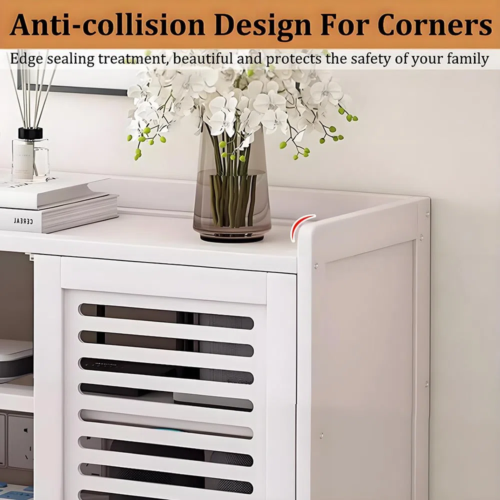Caja Organizadora Cables, Router Rack, Gestión de Cables Estante de Almacenamiento Está Diseñada para Mantener los Cables Ordenados y Proteger los Equipos de la Acumulación de Polvo y Daños(White)