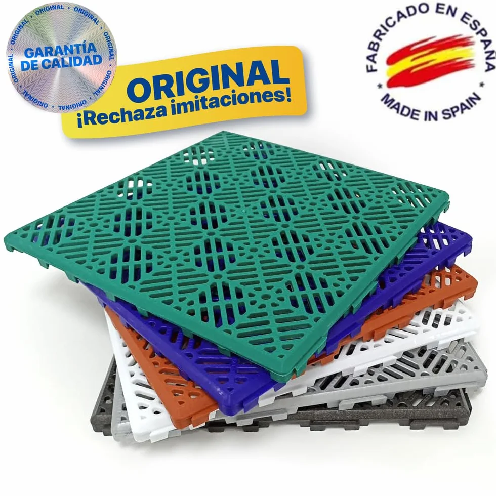 24 Losetas 30x30cm Gris Aluminio ≈2m² Piscina Terrazas Baños | Pack Ahorro. Suelo drenante. Evita humedades. Ideal en zonas húmedas, bajo césped artificial, tarimas, duchas y vestuarios