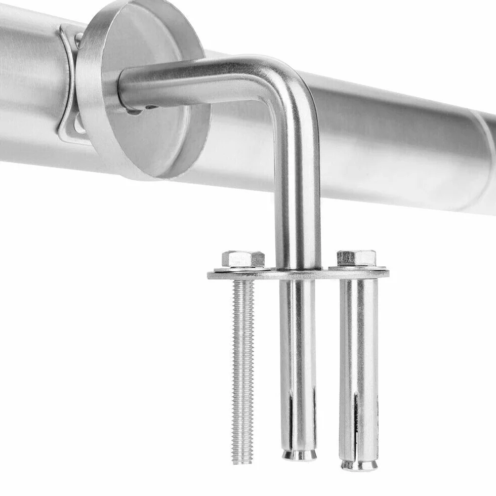 Monzana Pasamanos de Acero Inoxidable Barandilla de Pared para Escalera 300cm Soporte Pared Interior Exterior