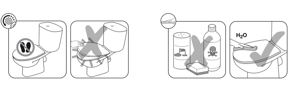 Tapa y asiento de inodoro con caida amortiguada - Compatible con Dama Senso y Compac Roca