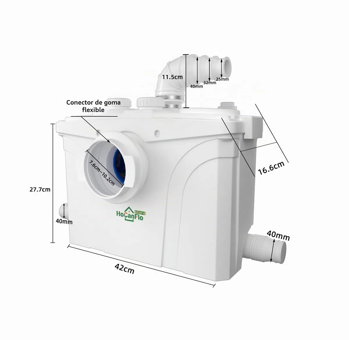 Triturador sanitario 700W, Bomba de aguas residuales muy silenciosa, Lavabo sanitario del fregadero de la bomba de aguas residuales del retrete del macerador de la bomba de alcantarillado