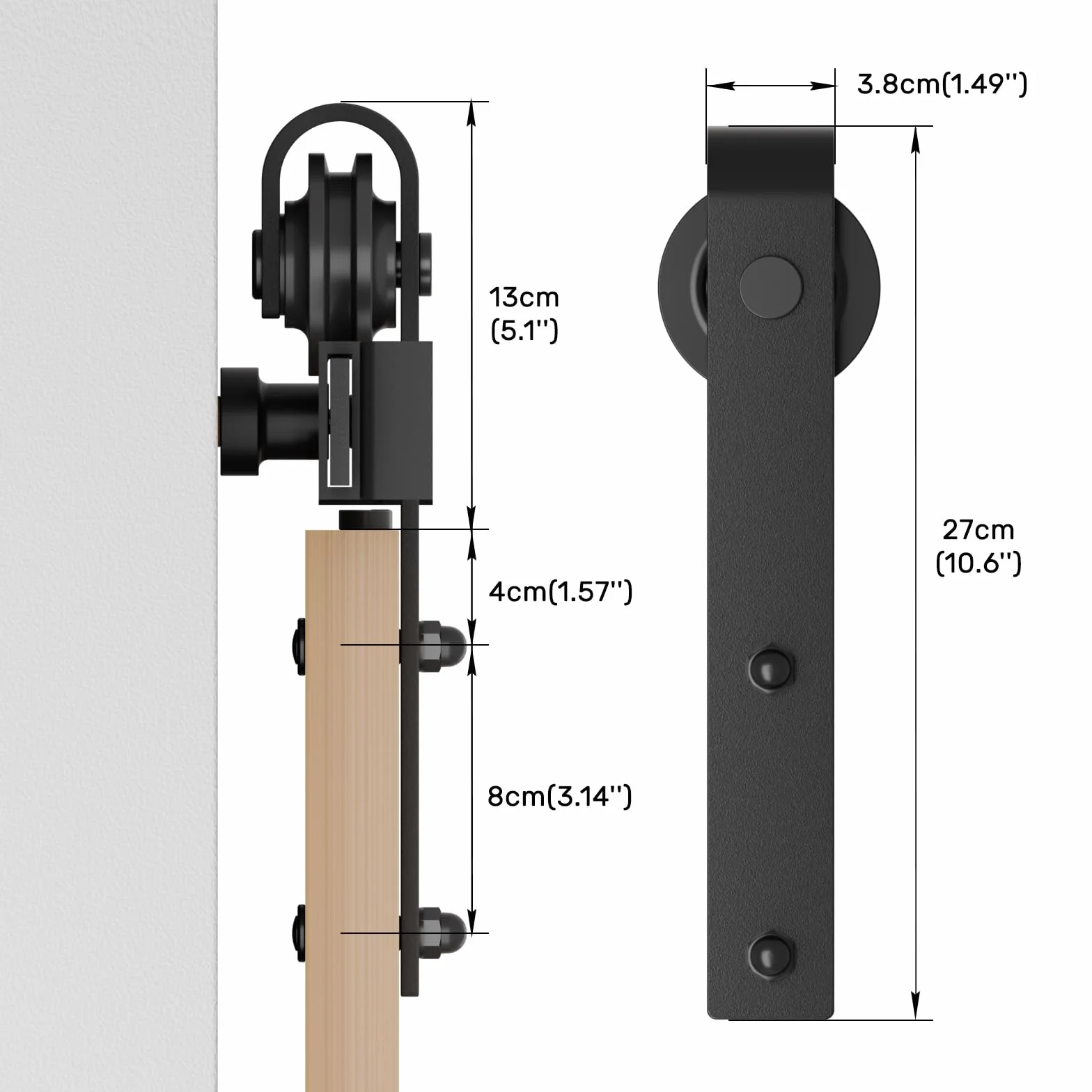 WOLFBIRD 200CM 6.6FT Hardware puerta corredera Kit riel sistema puerta soltera