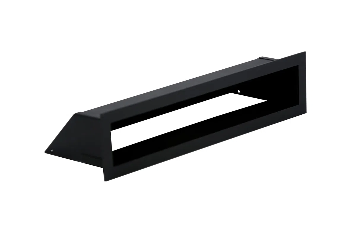Rejilla de Ventilación Lineal 40 x 9 cm Negra RAL 9005 – Rejilla de Aire de Acero con Recubrimiento en Polvo para Chimenea Estufa y Pared, Rejilla Rectangular para Aire Caliente. | Formato lineal compacto - difusión de aire caliente - chimenea inserto est