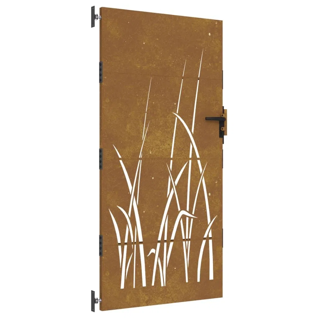 Homgoday Puerta de Jardín de Acero Corten con Diseño Laser: Seguridad y Elegancia Rustica