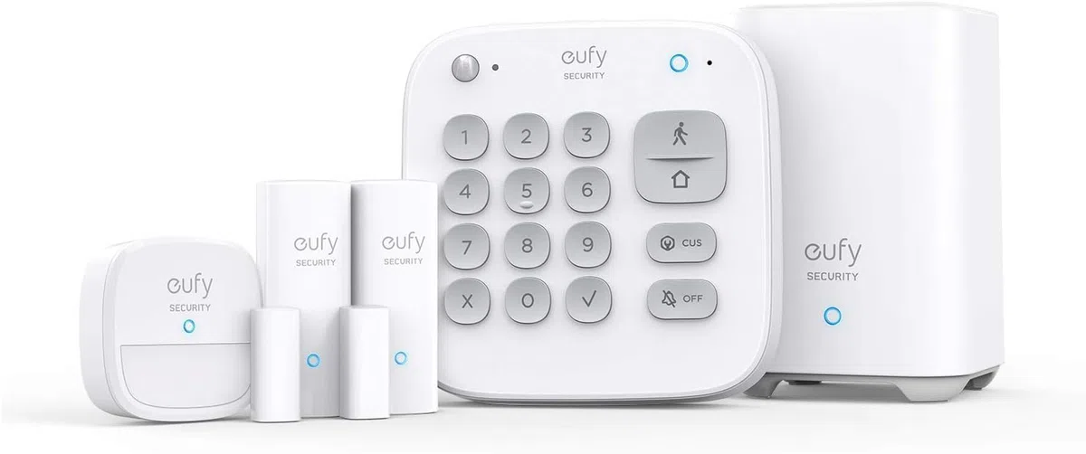 eufy Security 5 Piezas Smart Home Set, Sistema de Seguridad Inteligente para el hogar, con Cerradura de Puerta, Sensor de Movimiento, 2 sensores de Robo, Sistema de Alarma, Compatible con eufyCam