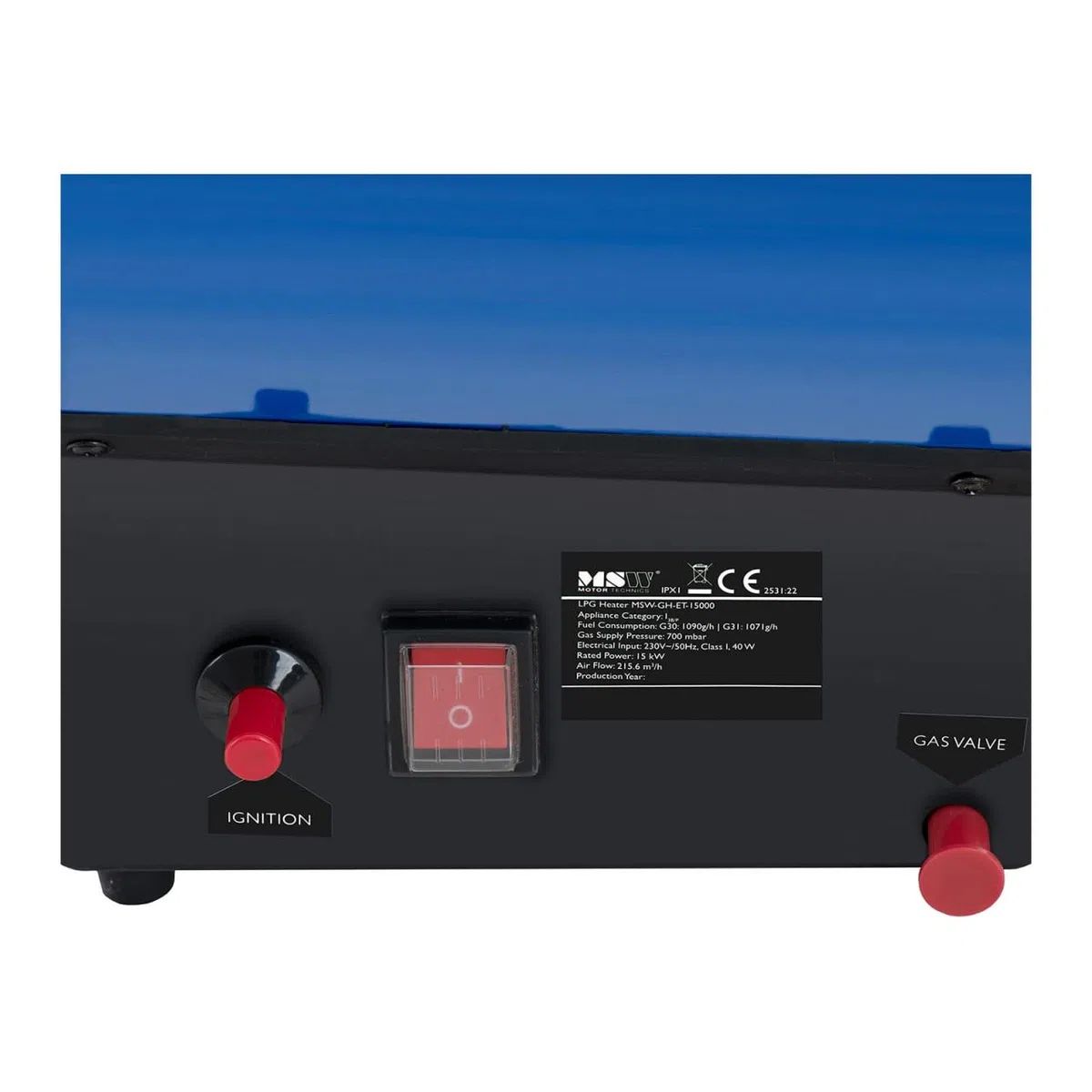 MSW MSW-GH-ET-15000 - Estufas Calentador de gas (15000 W, 160 m², encendido manual, gas, ventilador de calefacción)