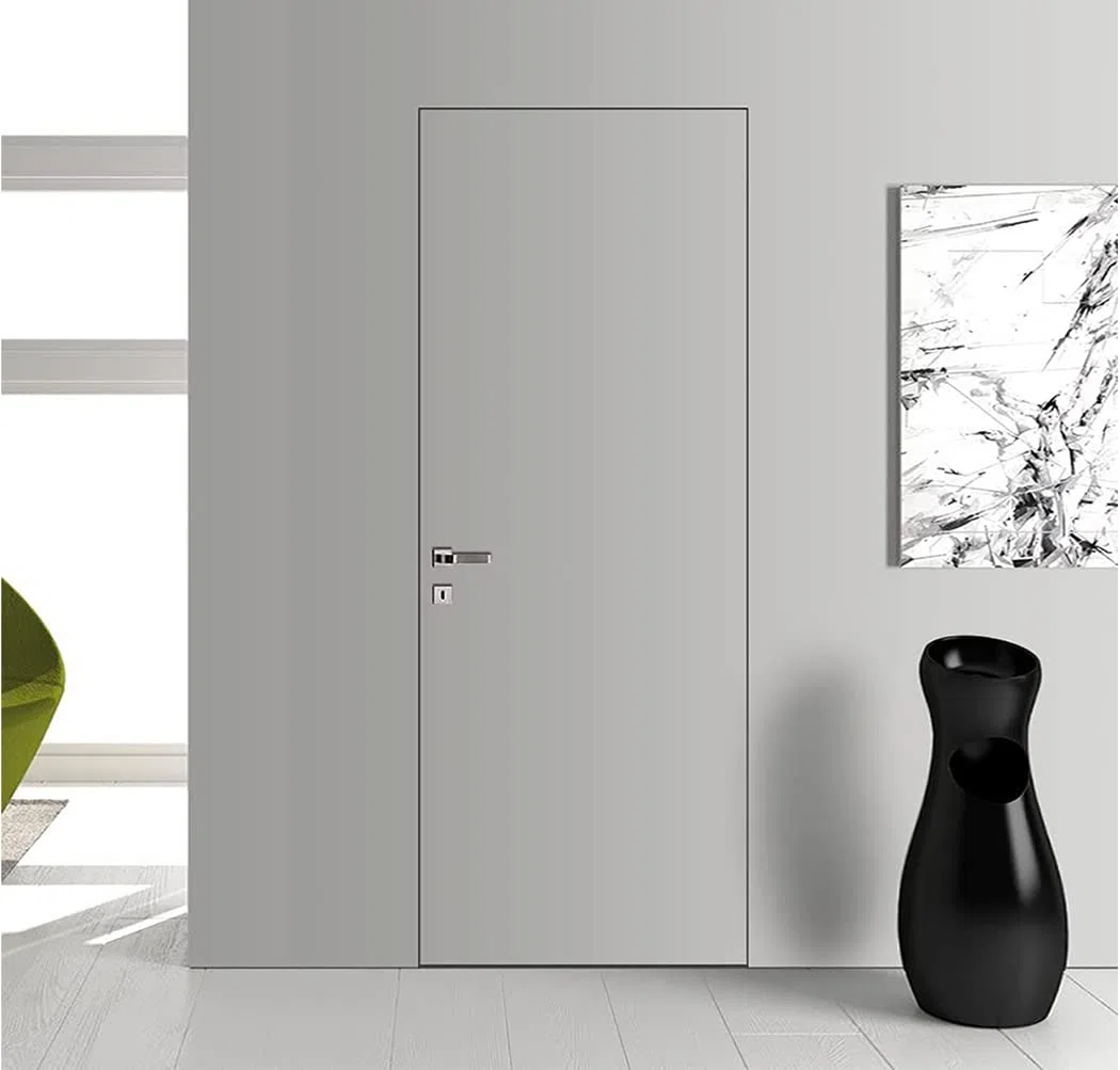 FIP, Puerta Rasante con Cerradura Magnética, A ras de pared para Albañilería o Yeso Laminado, Easy Wall Blanca en Entrega Inmediata, 70x210 cm, Empuja IZQ - Tira DER