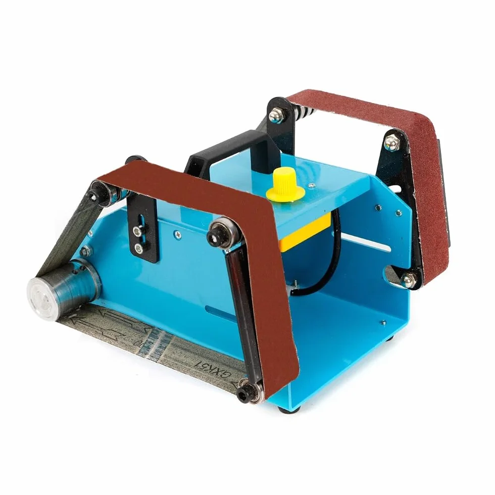 950W 800-6000RPM Electric Belt Sander Double Axis Sanding Disc Sander Abrasisive Belt Grinding Machine Double Shaft Belt Grinder Bench Grinder, para la molienda de madera de metal plástico