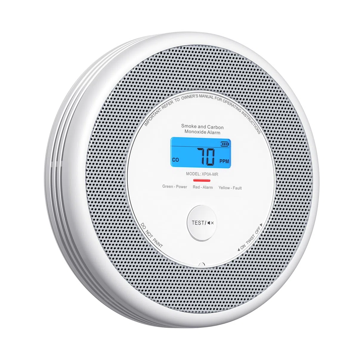 X-Sense Alarma combinada de humo y monóxido de carbono Wi-Fi para el hogar con alertas de voz en inglés, alarma de voz inalámbrica interconectada requiere estación base SBS50, XP0A-MR, paquete de 1
