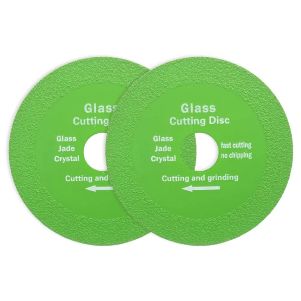 2 discos de corte de vidrio para amoladora angular, 100 x 15 x 20 mm, molienda plana para vidrio, cerámica, mármol, color verde