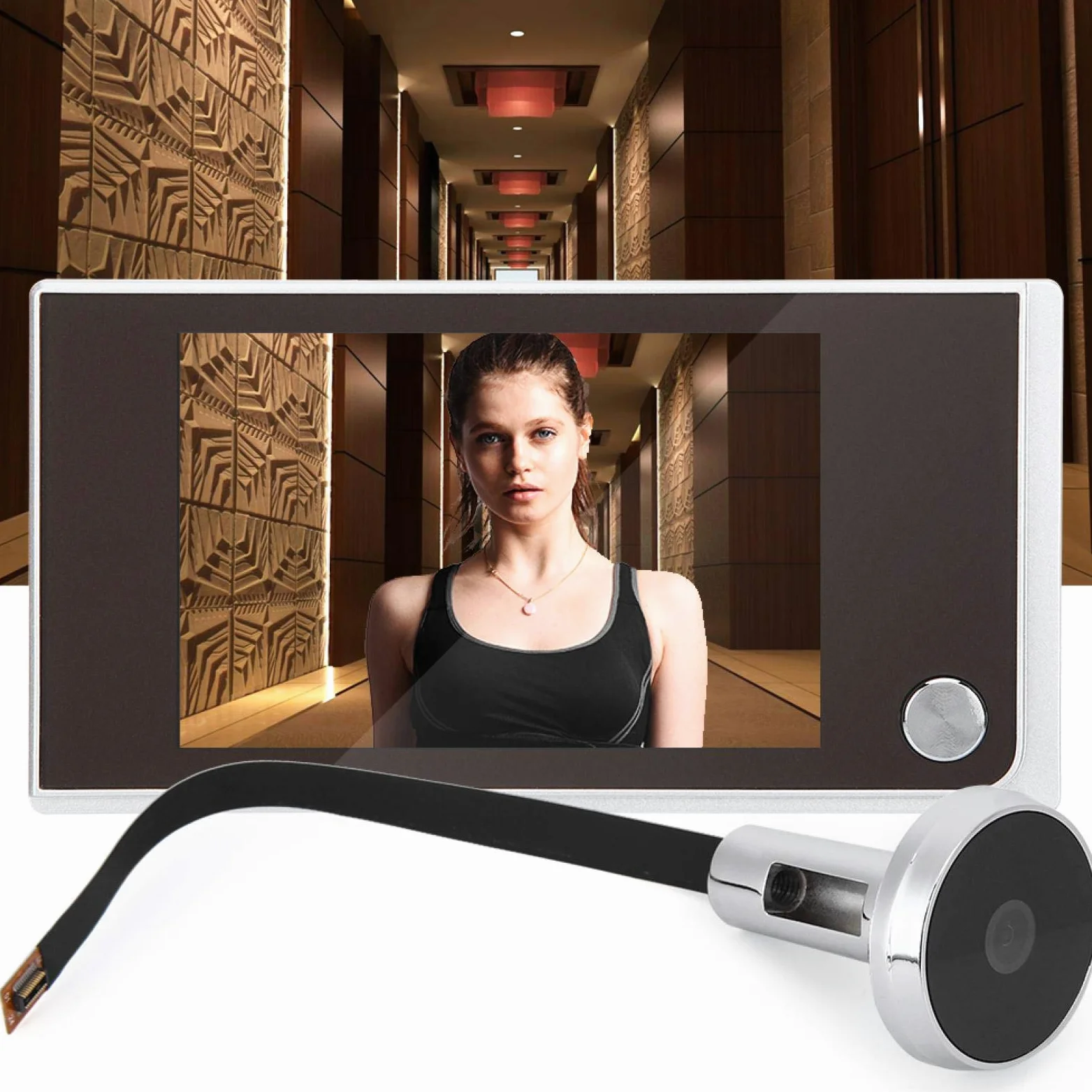 DAUERHAFT Cámara de Seguridad mirilla digital puerta 3 . 5 Pulgadas ,Digital ,LCD ,120 Grados ,Timbre Digital ,Visor de Mirilla ,monitoreo Visual de Fotos Video Doorbells