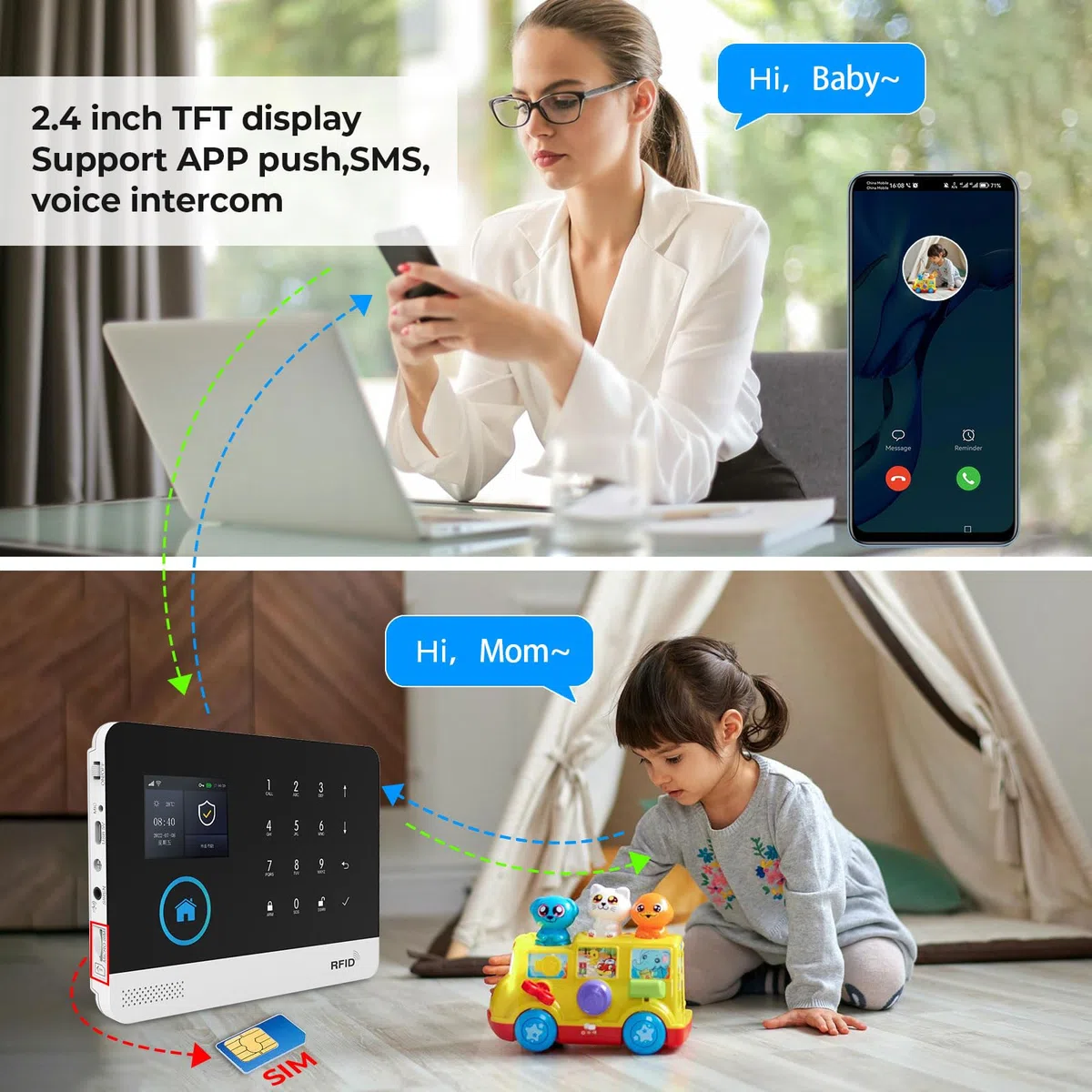 PGST Sistema de Alarma, Alarma doméstica inalámbrica gsm WiFi, con Cámara de Seguridad, Sirena, Sensores de Ventana de Puerta, Sensor de Movimiento, Aplicación Compatible Tuya/Smart Life