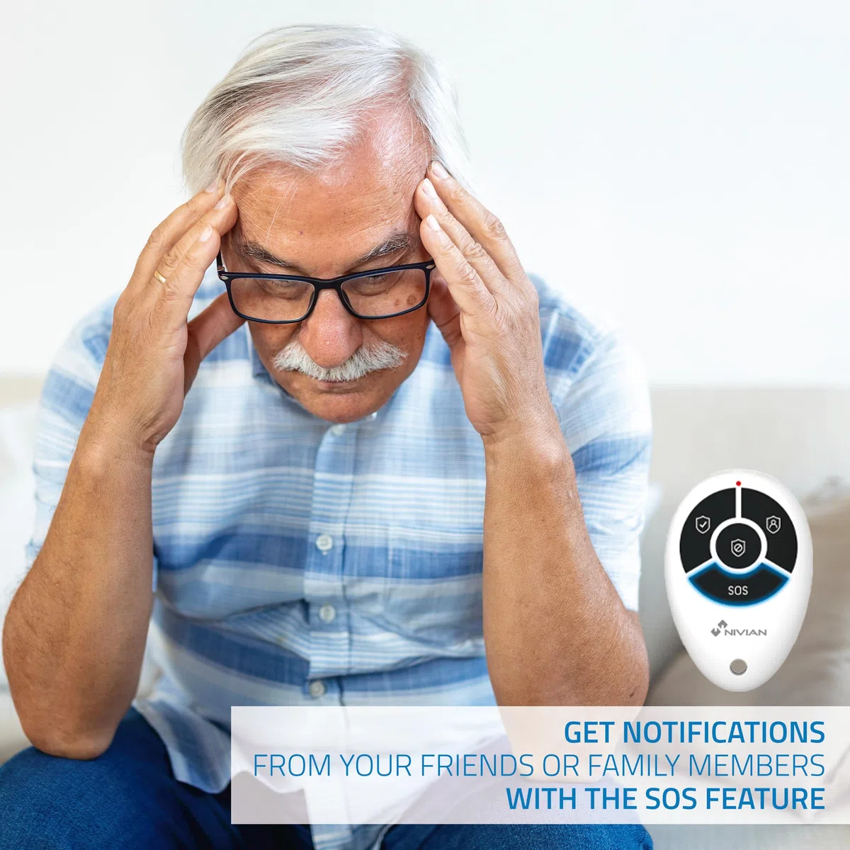 NIVIAN - Sistema de Alarma WiFi + gsm para Casa o Negocio | Control Desde App + SIM (SMS y Llamadas) | Kit Completo con Sirena, Sensores y Mando a Distancia | Anti sabotaje, Multiusuario
