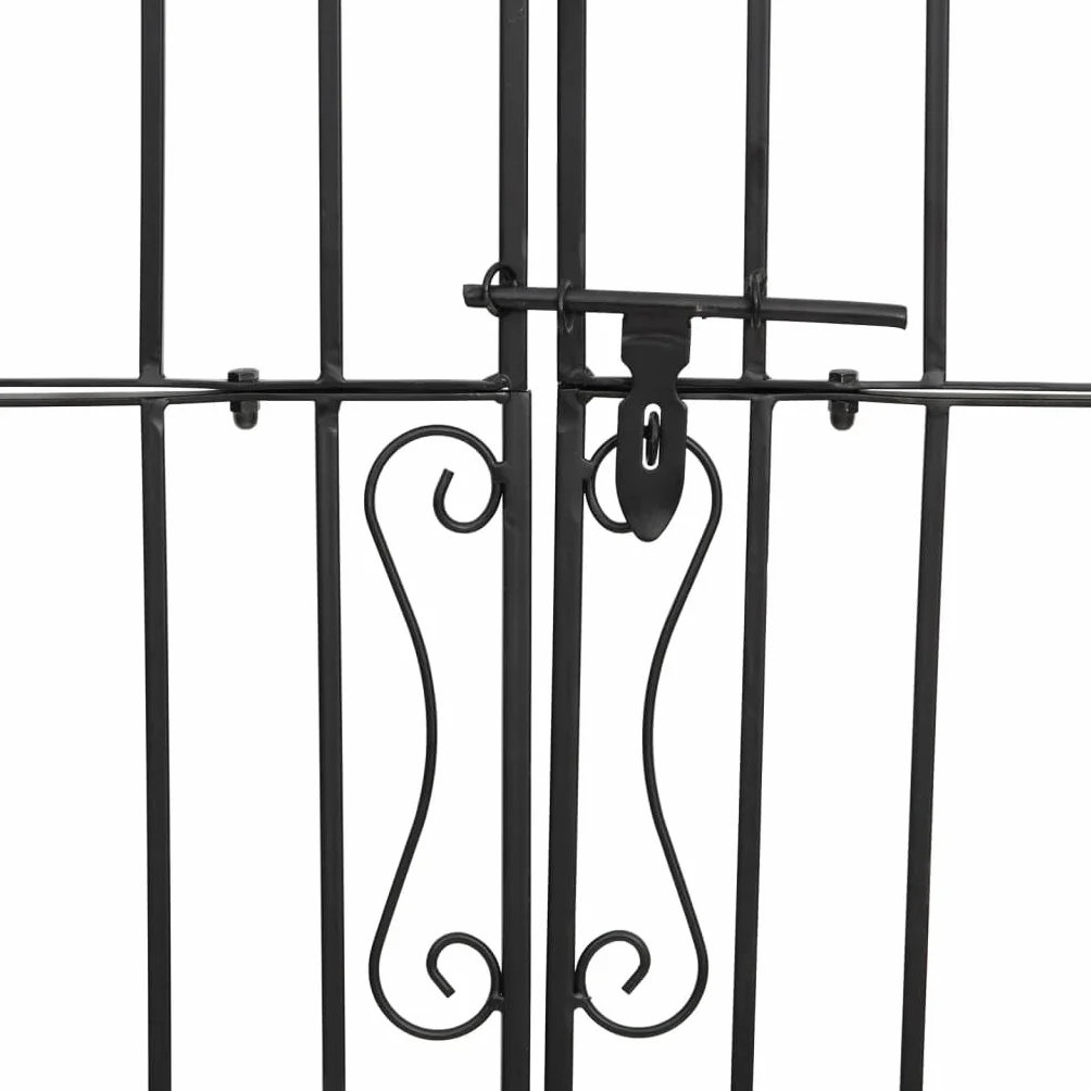 vidaXL Puerta de jardín de Hierro Forjado Negro 121x8x150 cm, Puerta de Hierro Forjado, Puerta de Valla, Puerta metálica, Puerta metálica jardín