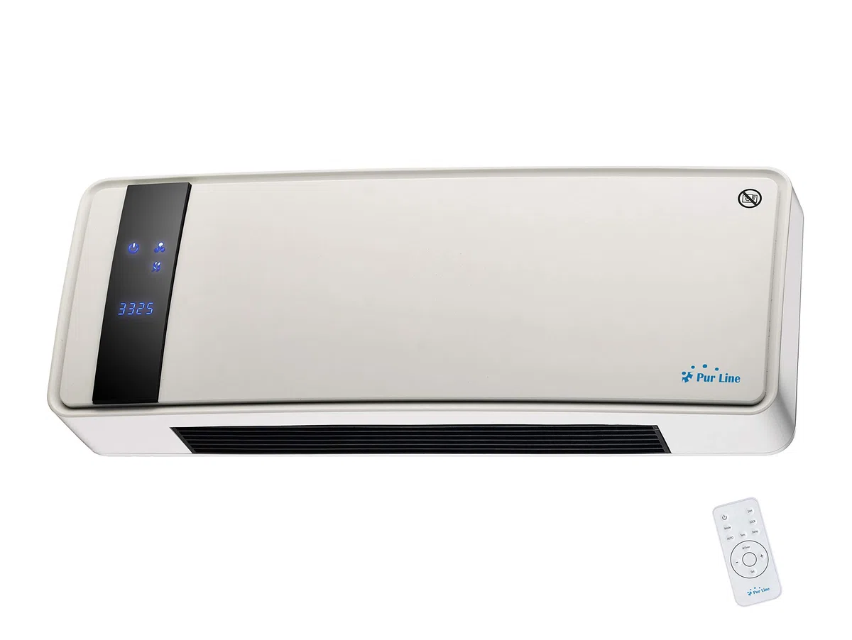 PURLINE | Calefactor Cerámico de Pared 2000W PURLINE HOTI M65, Pantalla Digital, Mando a Distancia - Calefactor de Pared 2000W Temporizador Semanal y Protección de Seguridad