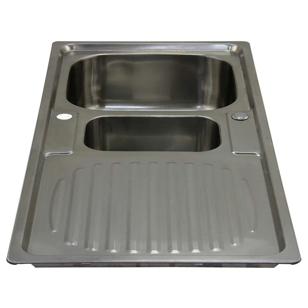 Fregadero de Acero Inoxidable KuKoo, Reversible 1.5 105cm x 18cm x 50cm | Kit de desagüe incluído