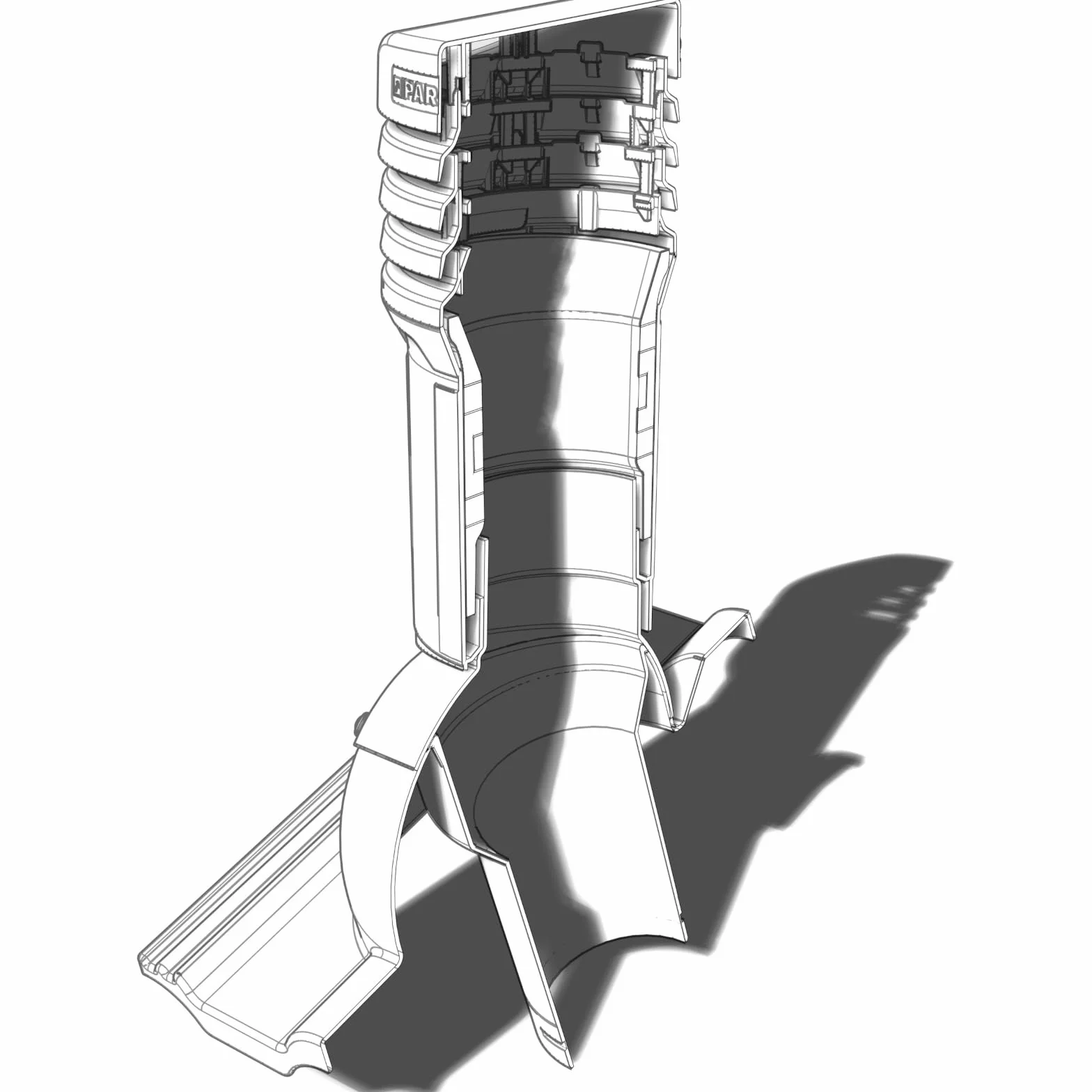 Chimenea de ventilación DN125 para BMI Cobert – Frankfurter, Benders – Mecklenburger, ProDach – Doble tubo de techo