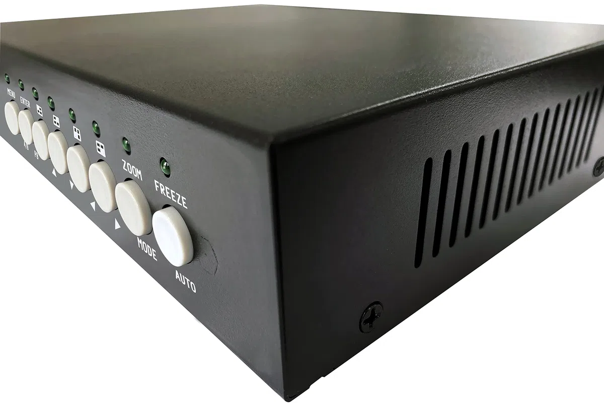UHPPOTE 8CH Color Quad System Video Splitter CCTV Procesador de cámara CCTV con control remoto 10 adaptador BNC