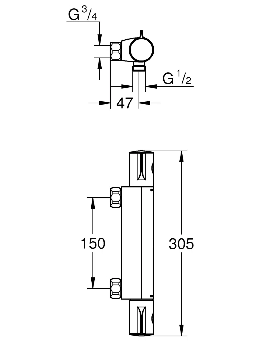 Grohe Grohtherm 800 Cromo sistema de ducha - sistemas de ducha Ref. 34561000