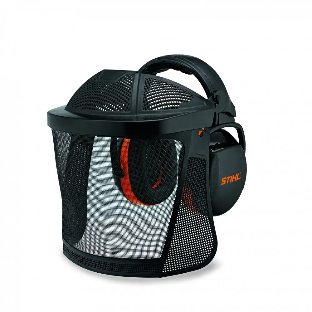 Stihl 0000 884 0566 - Protector facial (nailon, protección para los oídos, corto, con protección para la frente)
