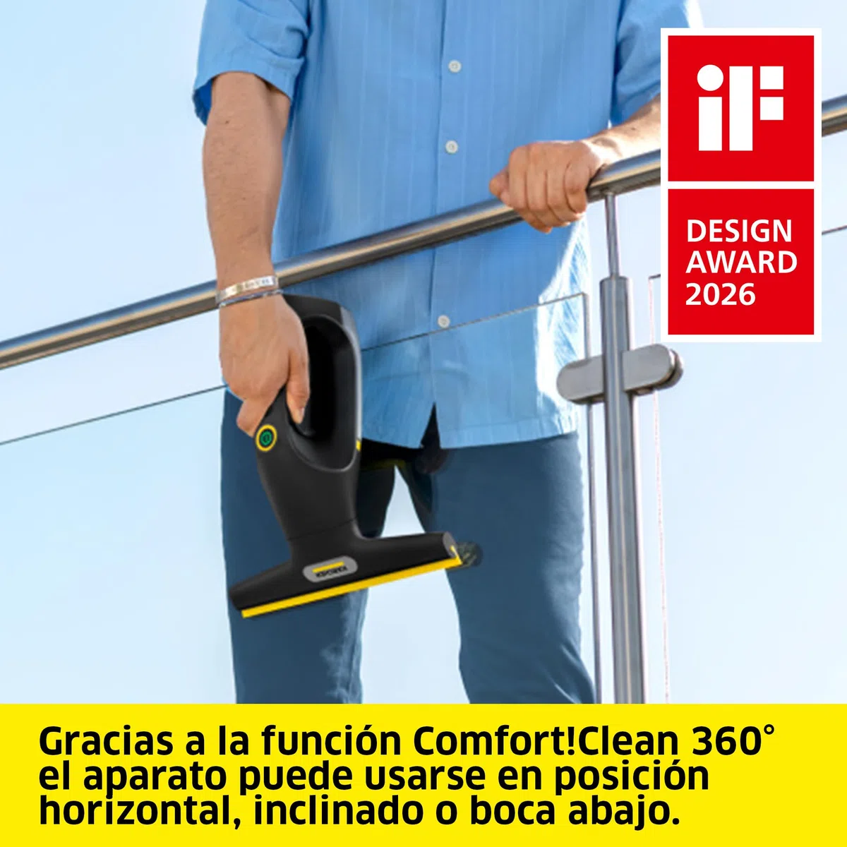 KÄRCHER limpiadora de cristales con batería WV 2 Universal Precision+ Black, autonomía: 35 min, depósito: 120 ml, 2 boquillas, botella pulverizadora con paño de microfibra, 20 ml de limpiacristales