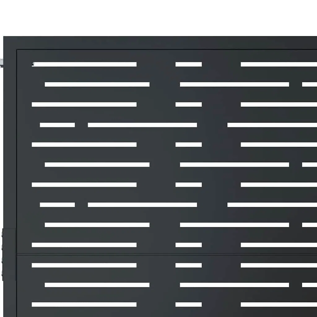 vidaXL Puerta de jardín Acero Gris Antracita diseño Cuadrado 100x150cm, Puerta de Metal, Puerta Delantera de jardín, Puerta de jardín con Cerradura