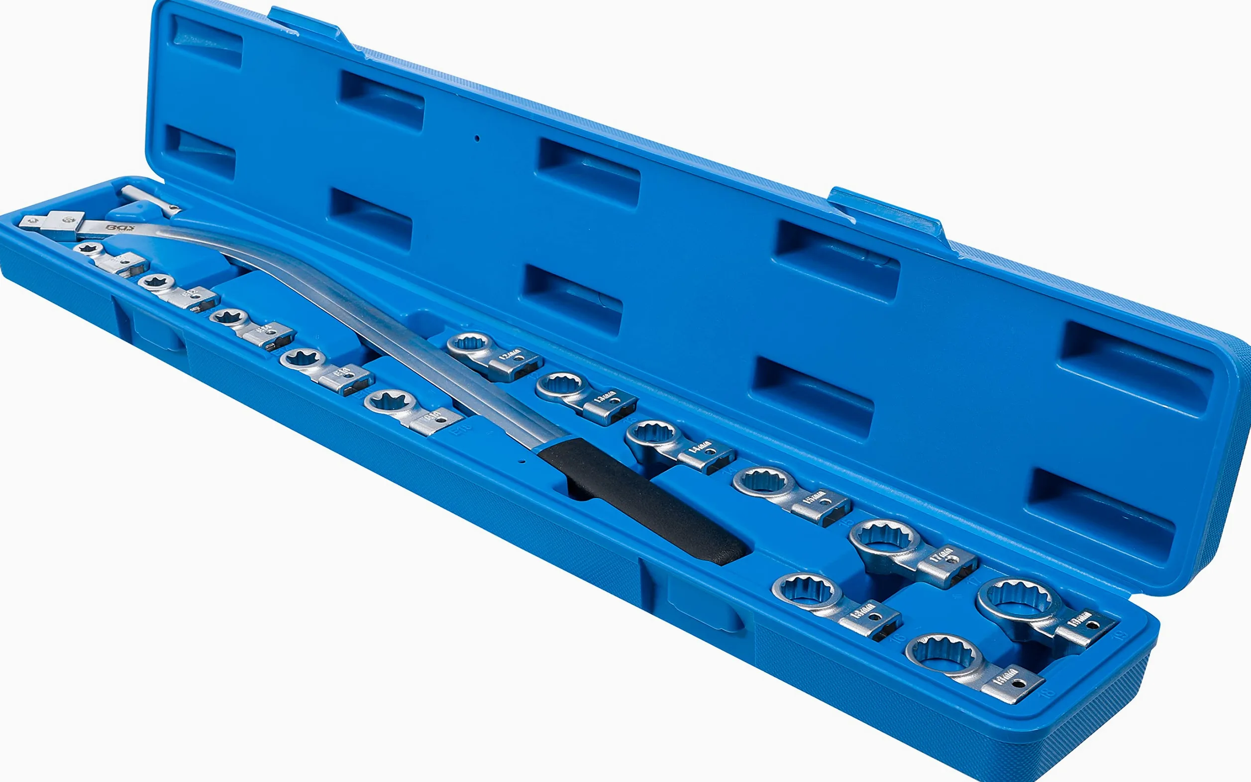 BGS 1312 | Juego de llaves para polea tensora | 12 caras 12 - 19 mm / E-Torx E10 - E18 | 15 piezas