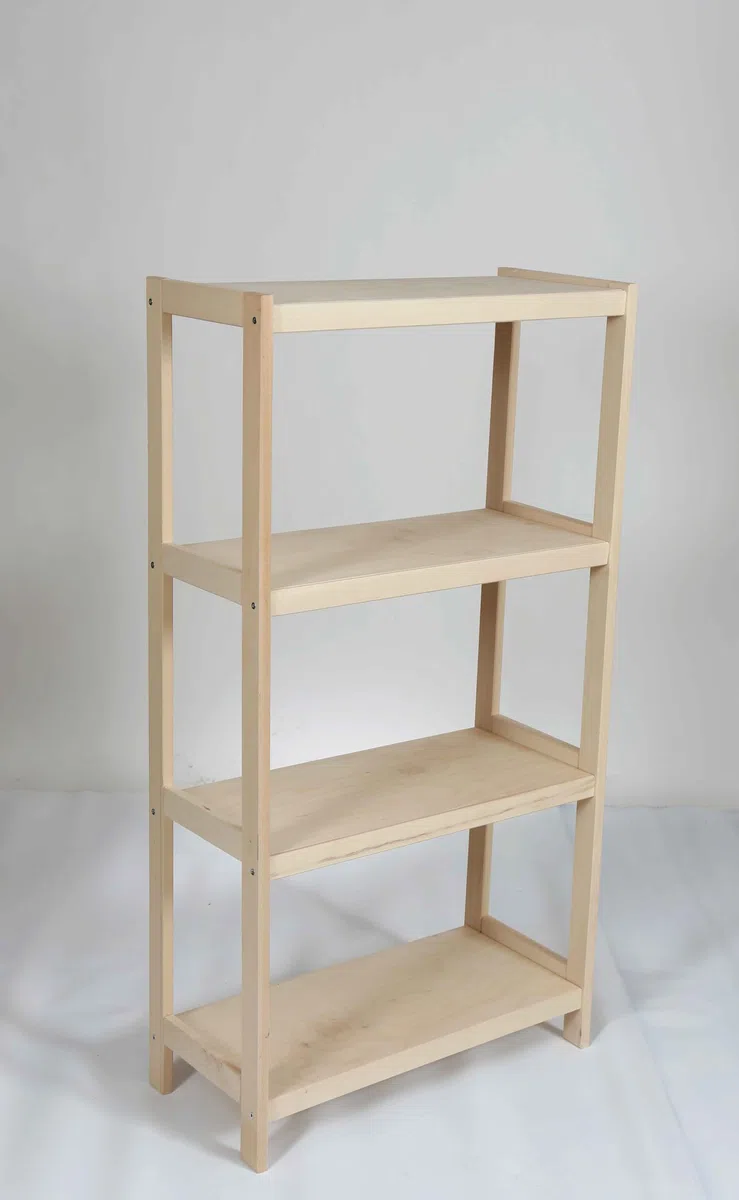 Estantería para cargas pesadas de madera de haya maciza, 93 x 70 x 33 cm (alto x ancho x profundidad), 3 estantes, hasta 60 kg por estante, extra estable, estantería de taller