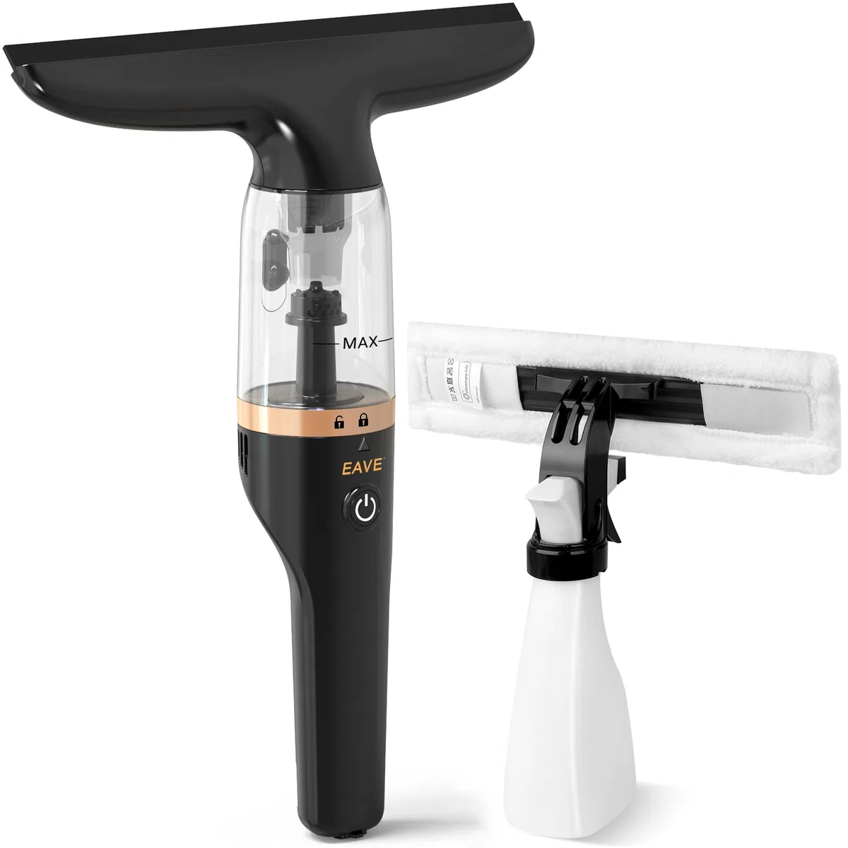 limpiacristales electrico Limpiador de Ventanas Aspirador recargable kit, Limpiador de ventanas con depósito de agua de 60 ml y botella rociadora