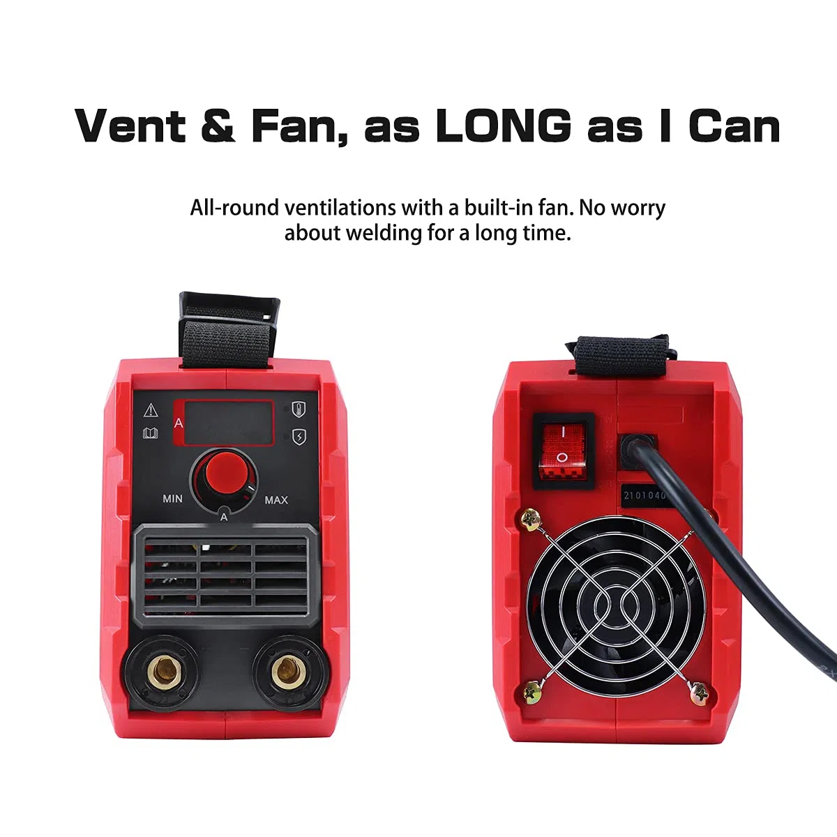 Mini Soldador Inverter,250A MMA Maquina de Soldar Electrodo con Solo 1,65KG de Peso Ultraligero,Tecnología IGBT,220 x 105 x 160 mm Portátil,Roja