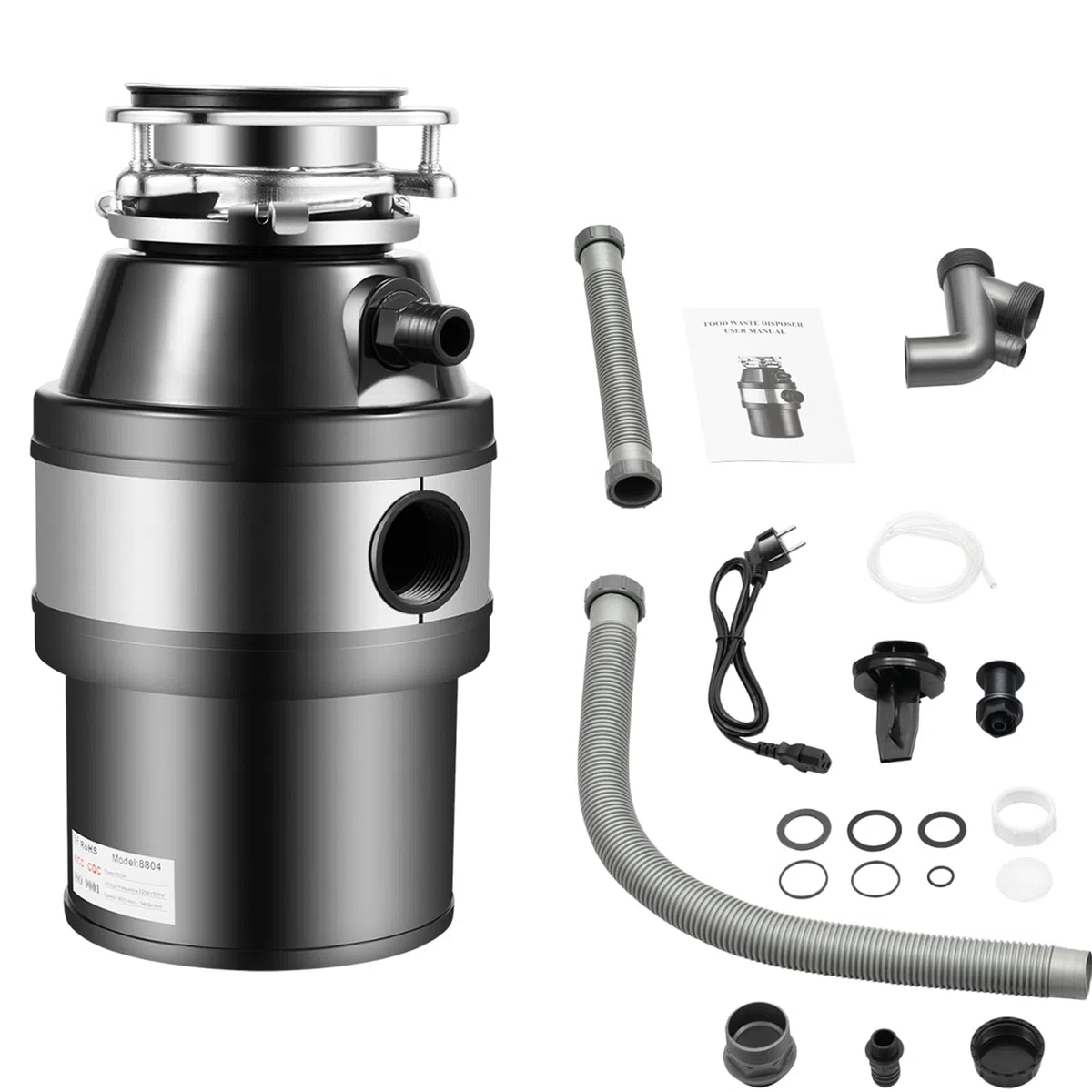 SHZICMY Triturador de Basura para Fregadero de Cocina 3/4 HP 3500 RPM Trituradora de Interruptor de Aire, Triturador de Residuos Domésticos, Eliminación de Residuos de Alimentos
