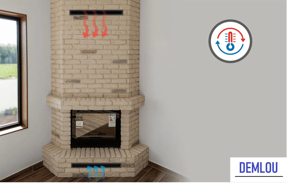 Rejilla de Ventilación Lineal 40 x 9 cm Negra RAL 9005 – Rejilla de Aire de Acero con Recubrimiento en Polvo para Chimenea Estufa y Pared, Rejilla Rectangular para Aire Caliente. | Formato lineal compacto - difusión de aire caliente - chimenea inserto est