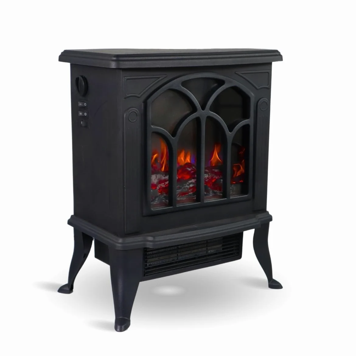 Mobiclinic® Chimenea Eléctrica de Pie Portátil 900/1800W Llama 3D Realista Temperatura Regulable 25 m²