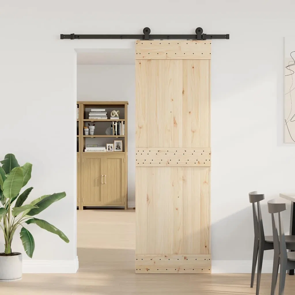 Refined Kit de herrajes para puertas correderas acero negro 152,5 cm